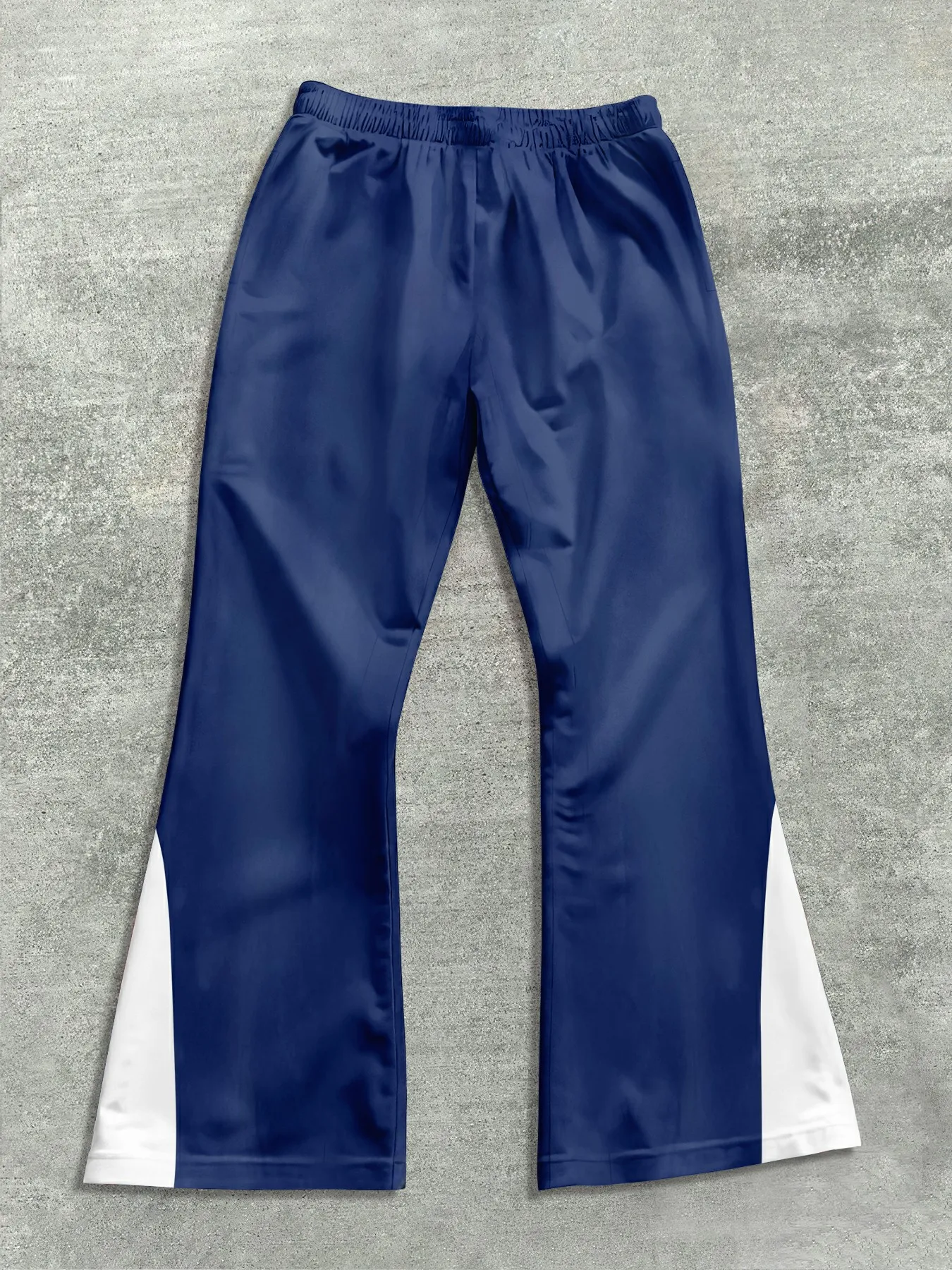 Pantalones de chándal informales para hombre, estilo callejero, con estampado cruzado, a la moda, ligeramente acampanados, diseño de bloques de Color en blanco y negro