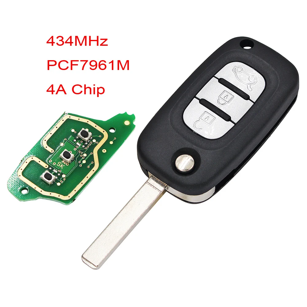 2B / 3B Flip Remote Key 433MHz PCF7961M 4A for Lada Granta Kalina Priora Vesta X-RAY XRAY 2015-2019 TWB1G767