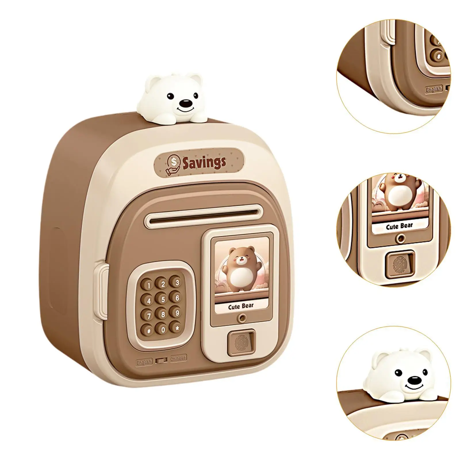 Kids Piggy Bank Saving Money Practical Gifts Tabletop Decoration Children Fingerprint Password for Kids Age 3-8 Years Girls Boys