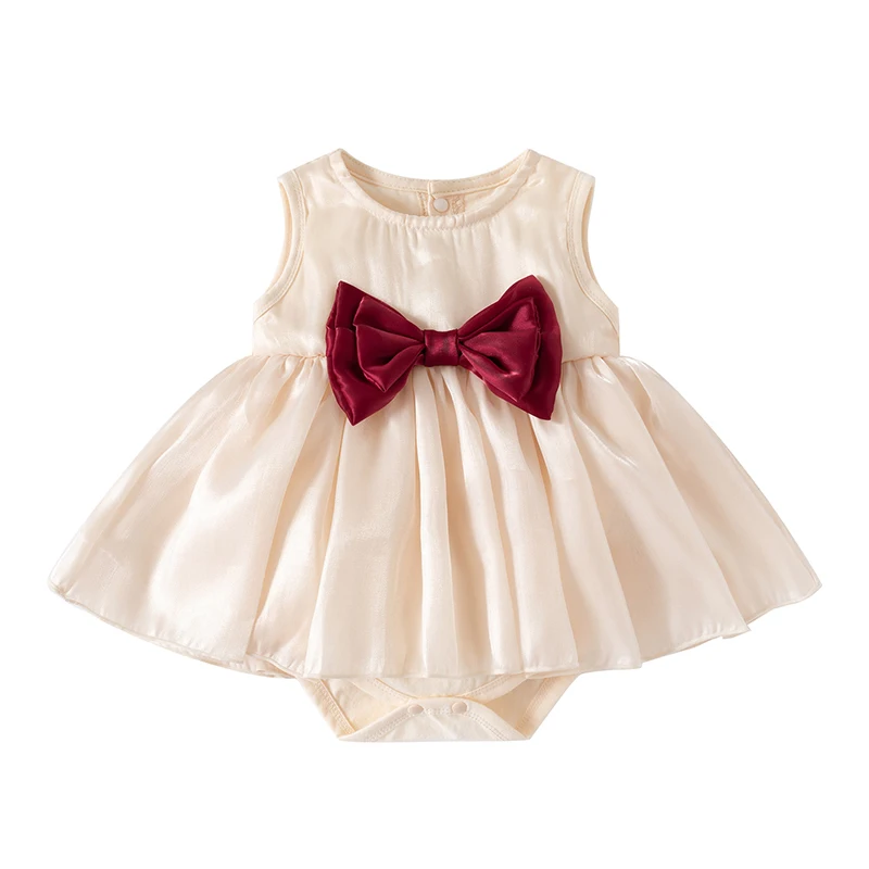 2026 New Summer 0-24M Children Clothes Newborn Baby Girls Romper Sleeveless Cotton Splicing Toddler Baby Girls Jumpsuit