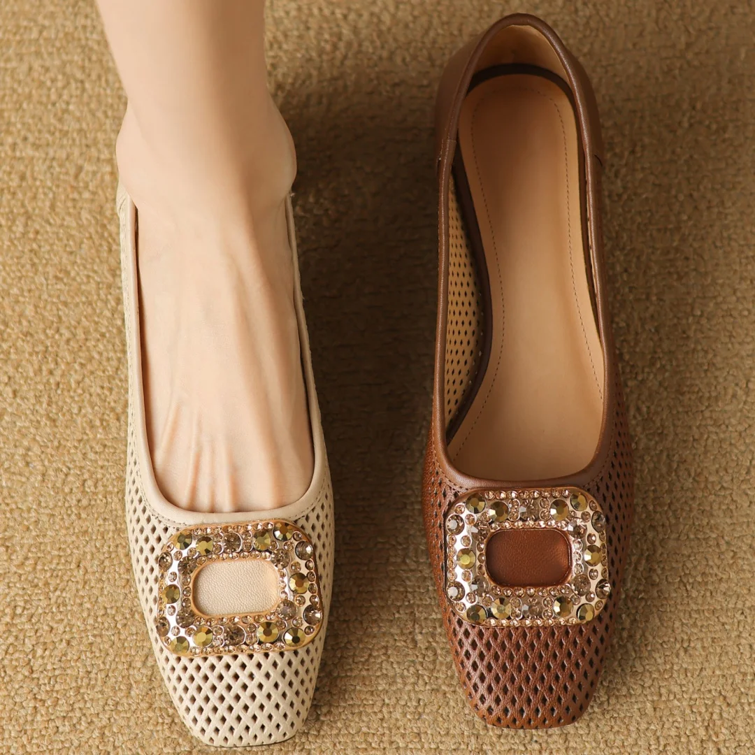 

Большие размеры 41, женские туфли-лодочки из овчины с квадратным носком и украшением из кристаллов и пряжкой, элегантные женские модельные туфли на каблуке 3 см