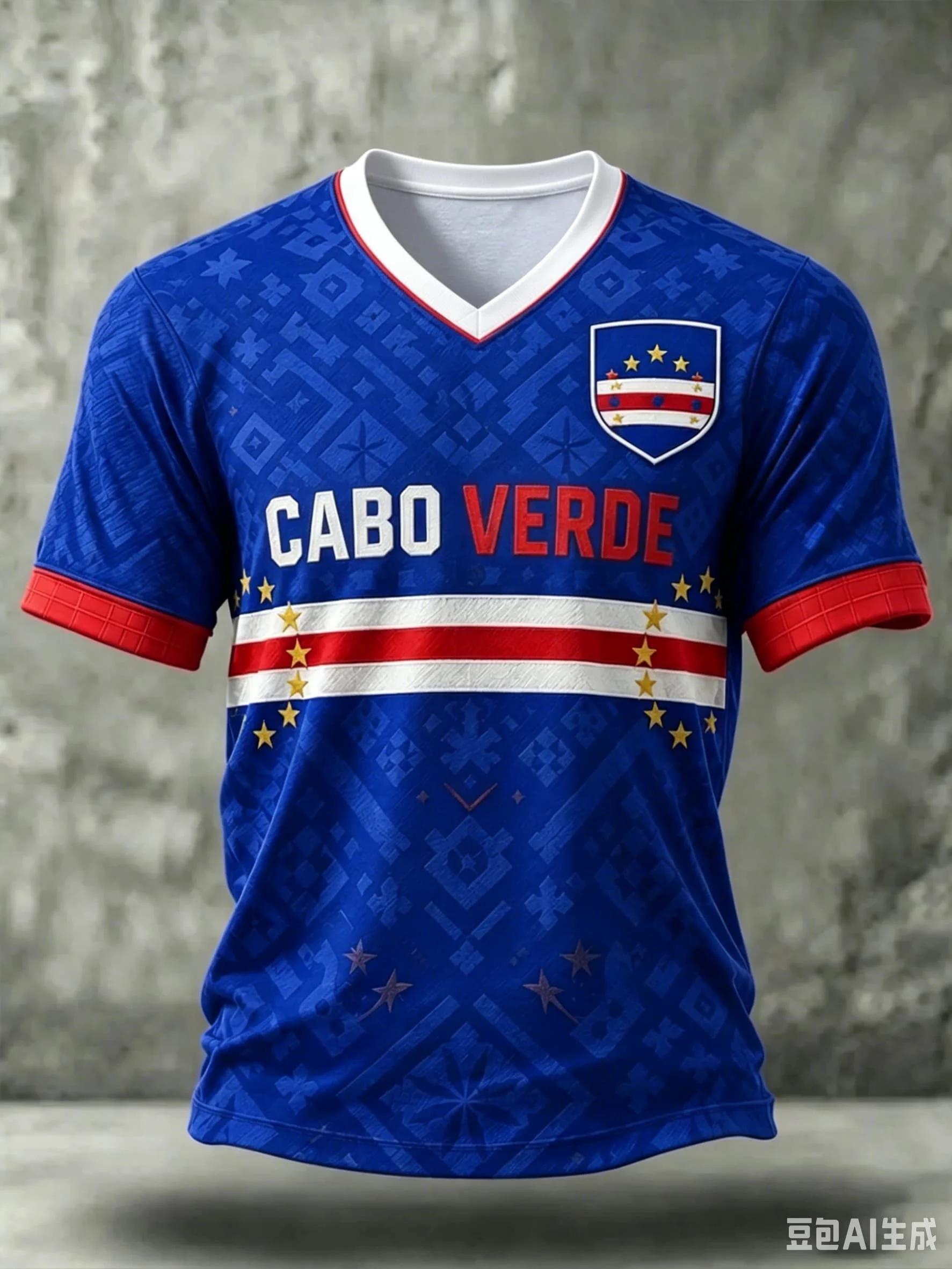 2026 Cape Verde Football Jersey Men Women V Neck 3D Print Quick Dry Soccer T Shirt Graphic Sports Fan Short Sleeve Training