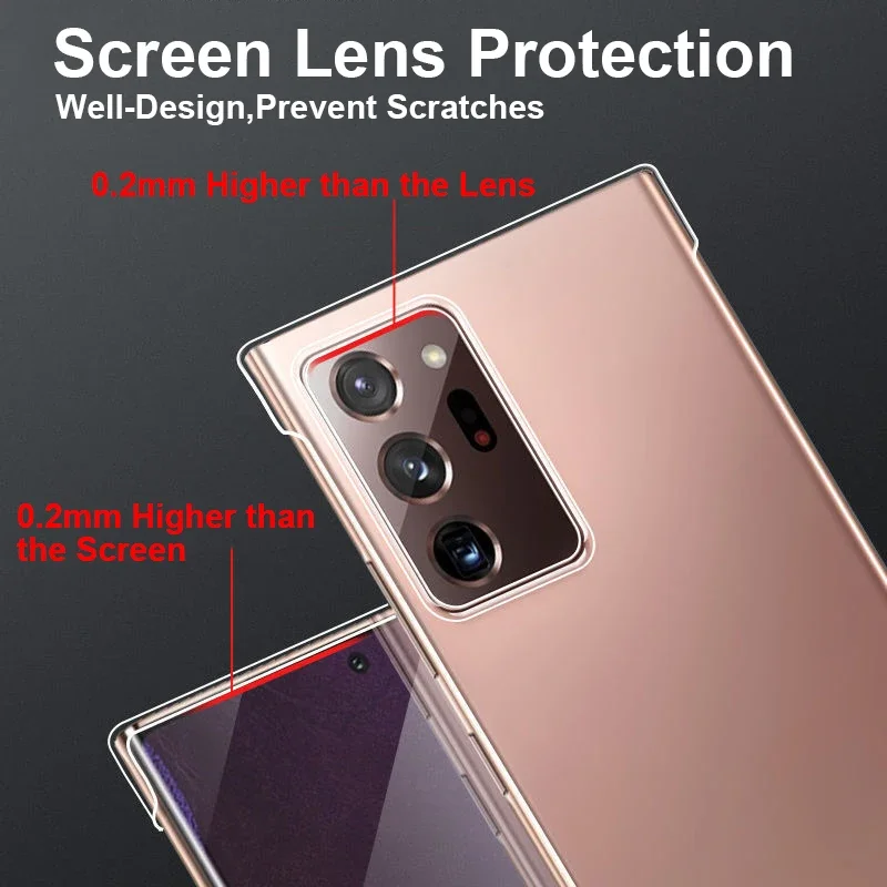 Slim Plastic Frameless Phone Case For Samsung Galaxy S25 S24 S23 S22 S21 S20 FE S10 S9 Note 20 Ultra 10 Plus Clear Back Cover