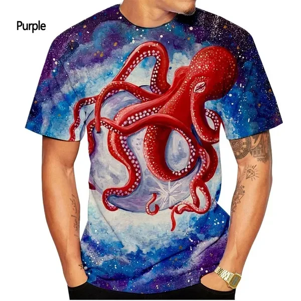 New Fashion Sea Animal 3D Printing T Shirt Men\'s And Women\'s Summer Casual Short-sleeve Cool Tops Funny Marine Life Kid Tshirts