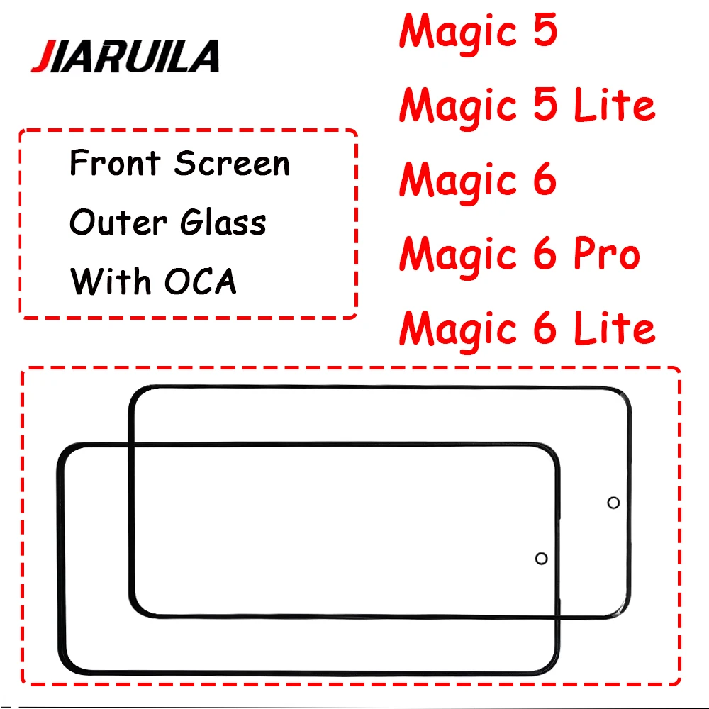 1Pcs New Front Screen Outer Glass With OCA For Huawei Magic 5 6 Lite Pro LCD External Lens