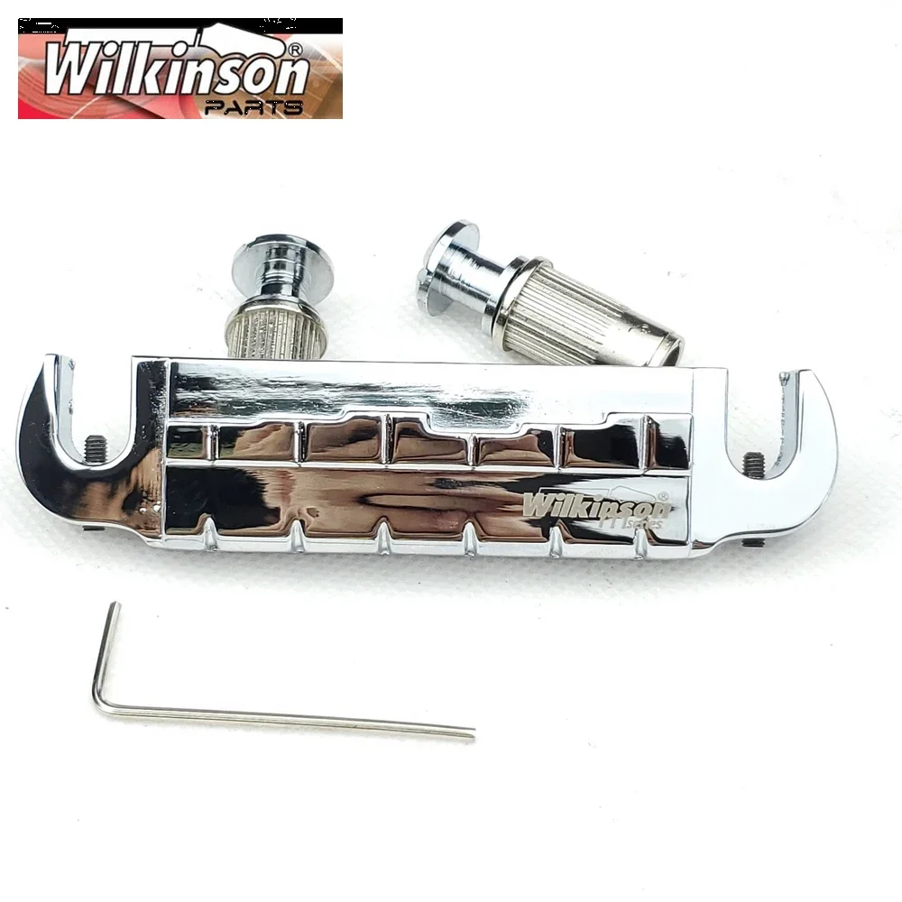 Wilkinson WOGT2 Adjustable Wraparound LP Electric Guitar Bridge Tailpiece Chrome Silver