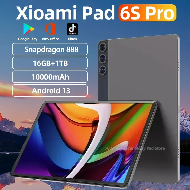 2024 New Original Global Version Android 13.0 Tablet Snapdragon 888 22GB+2TB Tablet PC 5G Dual SIM Card or WIFI HD 4K Mi Tab