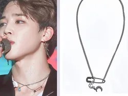 Korean Wave Summer New INS Celebrity JIMIN Pin Moon Necklace Titanium Steel Jewelry Personality Trend Accessories Men's Gifts