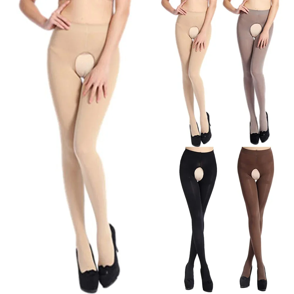 快適なファッションレギンスパンスト女性レギンスベルベットなしセクシーなクロッチレスエロランジェリー伸縮性のある Sumodx