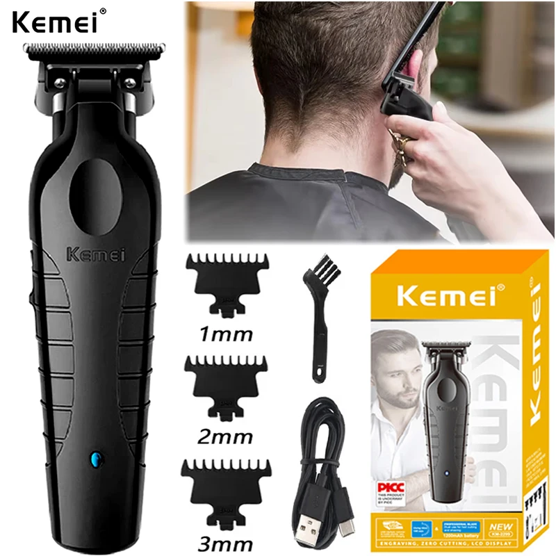 Kemei KM-2299 مقص الشعر الرجالي المهنية الكهربائية الشعر المتقلب USB قابلة للشحن الحلاق المتقلب الرجال مقص الشعر الكهربائية