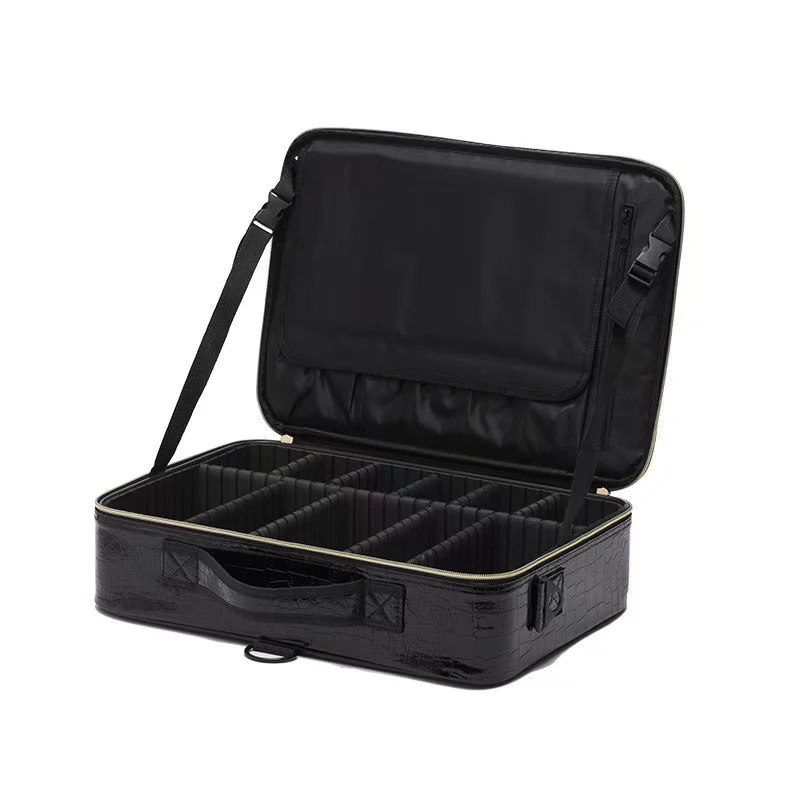 New Crocodile Pattern Light Luxury Makeup Bag Makeup Artist Makeup Storage Bag Fashion Zipper Pattern Embroidery Tool Makeup Box