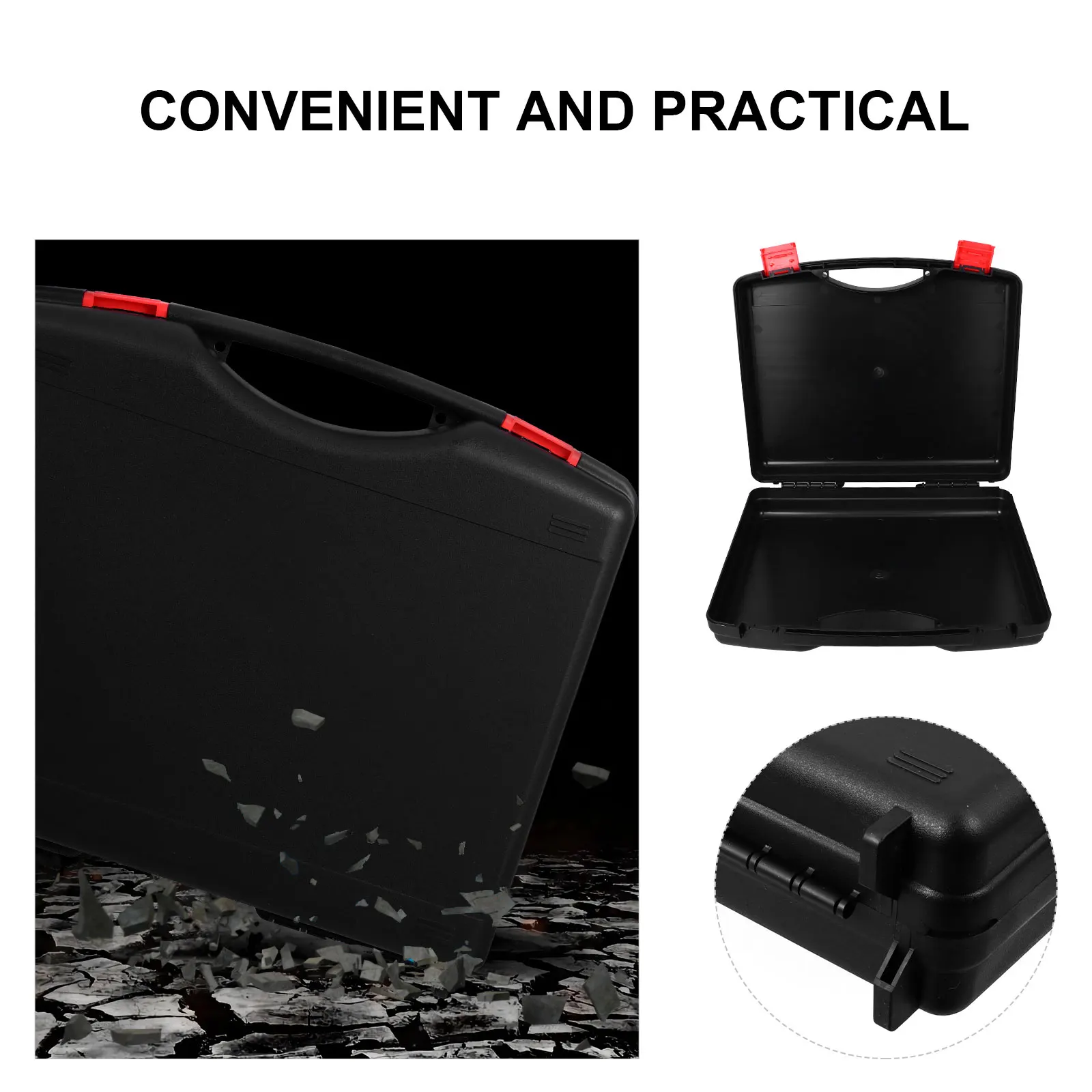 

Portable Tool Box Large Capacity Durable Plastic Toolbox Repair Kit Multifunctional ganizer Black Storage Case