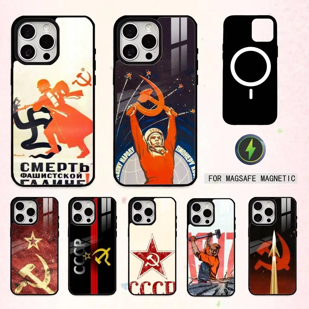 

V-Vintage S-Style Stalin S-Soviet Phone Case For iPhone17,16,15,14,13,12,11 Plus,Pro Max Magnetic For Magsafe Wireless Charging