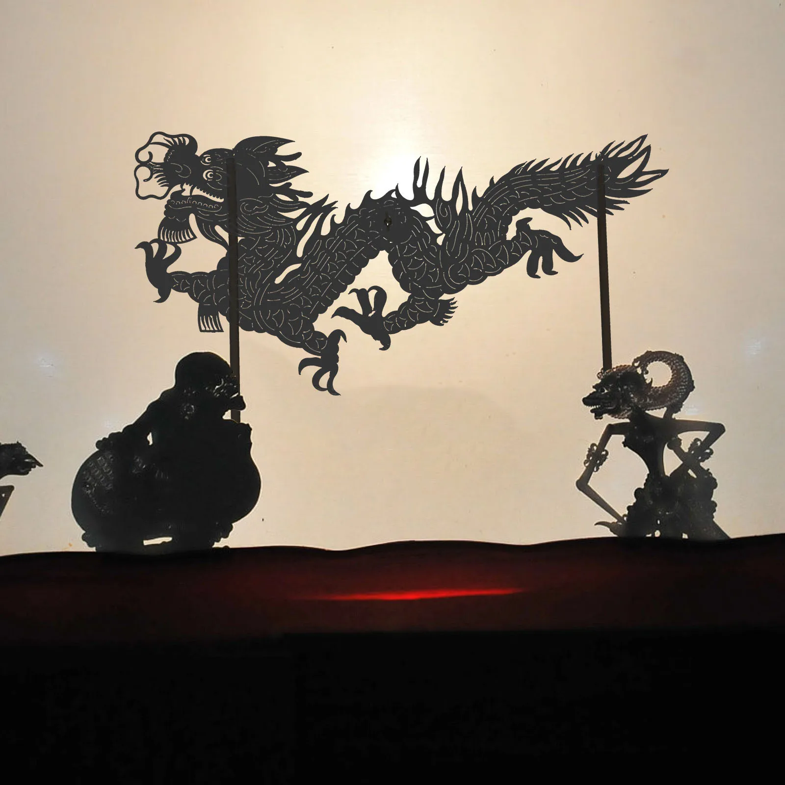 

Chinese Dragon Hand Puppet DIY Shadow Traditional Handmade Decoration New Year Party Prop Dragon Shadow Figure DIY