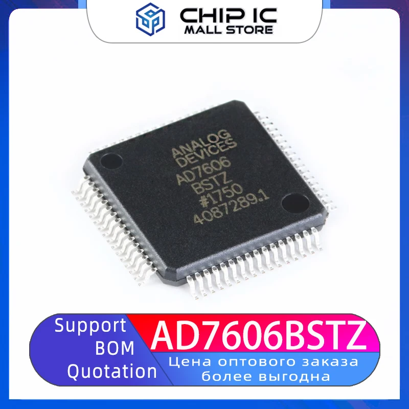 

AD7606BSTZ Package LQFP-64 8-channel DAS Built-in 16-bit Synchronous Sampling ADC Chip 100% New Original Stock