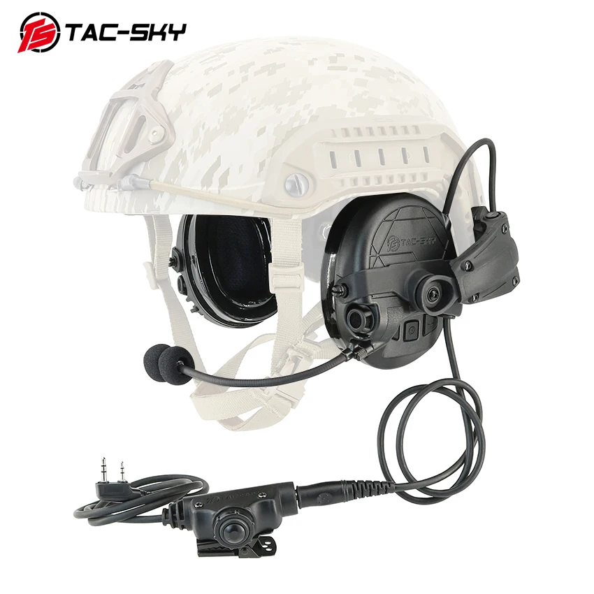 

TS TAC-SKY TAC303 Tactical Headset ARC Rail Mount Noise Reduction Hearing Protection Airsoft Shooting Headset With U94 V2PTT