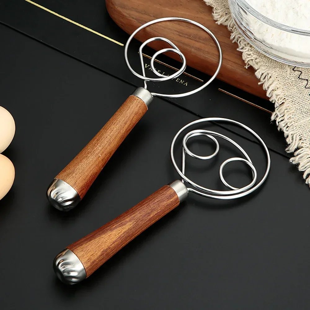 Two-hole Kitchens Accessories Flour Kitchen Utensils Cake Mixer Baking Supplies Pastry Molds Danish Dough Whisk Gadgets Wooden