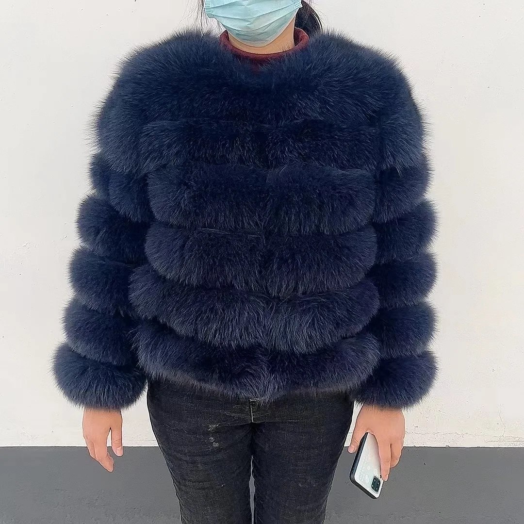 100% Natural Fur Jacket Real Fur Coat Winter Jacket Women Natural Fox Fur Luxury Fashion 50cm Short Jacket Wholesale Hot 2022