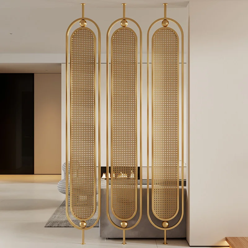 Rattan glass screen living room new entry door blocking Xuan hotel partition