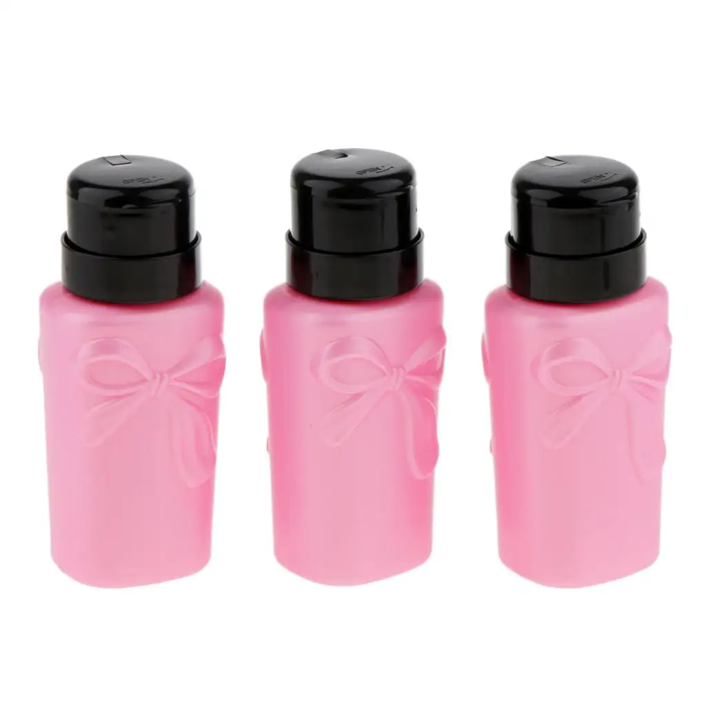 Empty Nail Press Bottle Durable Plastic Refillable Liquid Container for Salon Manicure Storing Nail Cleaning Products