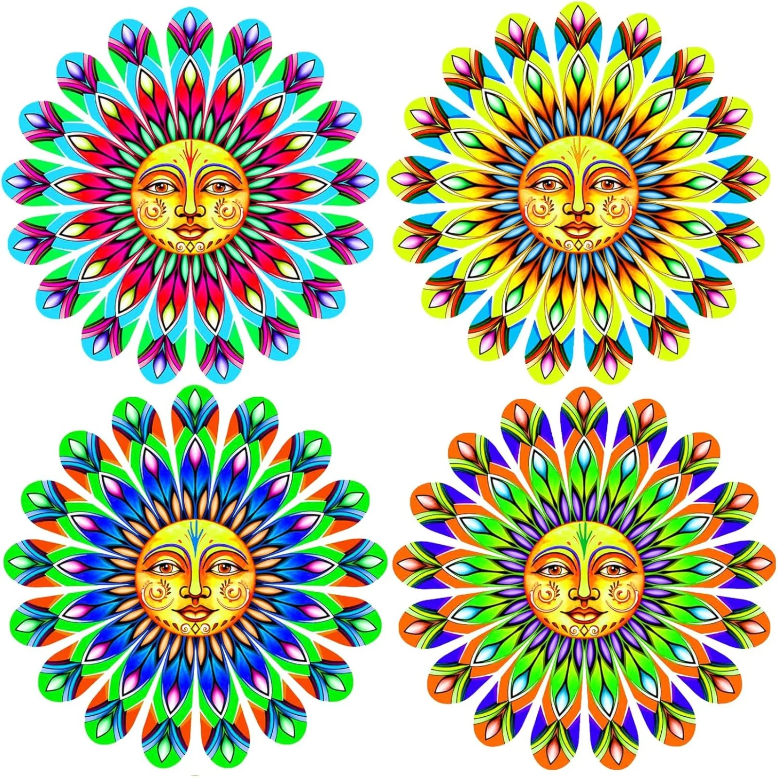 

Metal Sun Face Sunflower Wall Decor - Boho Style Wall Art for Kitchen, Yard, Garden, Bathroom, Living Room, Indoor and Outdoor