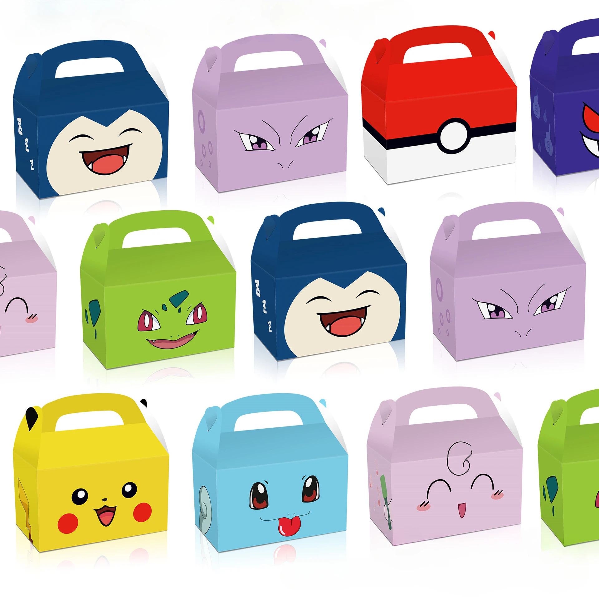 

8PCS Pokémon Party Candy Tote Paper Bag Set Kawaii Cartoon Anime Snack Eco Packaging Box Kids Birthday Parties Souvenir Supplies