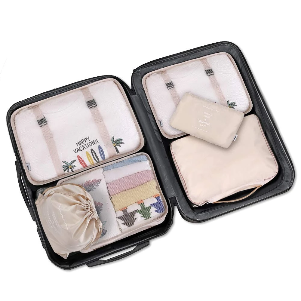 8/6pcs Set Travel Storage Bag Large Capacity Luggage Clothes Sorting Organizer Suitcase Pouch Case Essentials Shoes Packing Cube