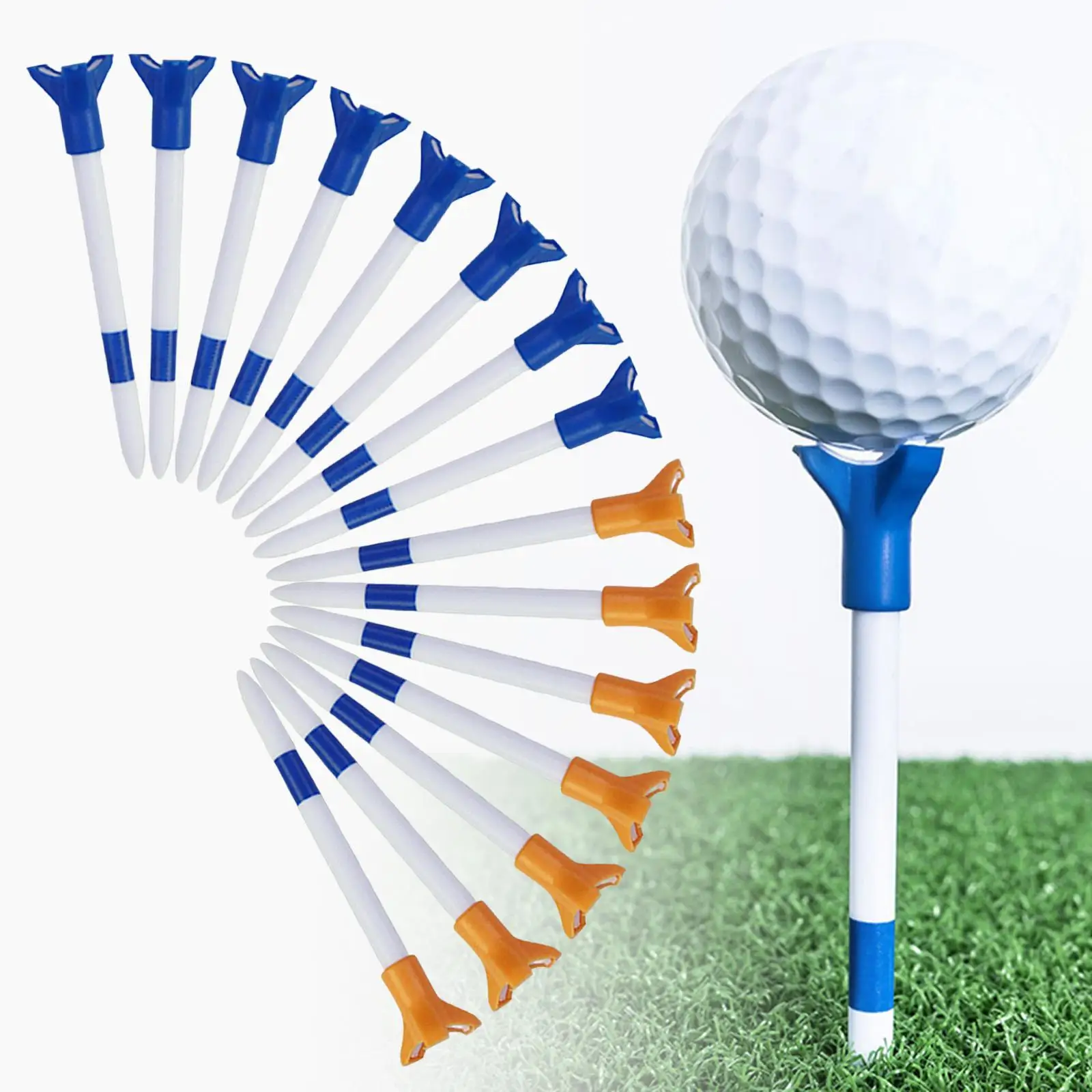 15pcs Portable Practical Golf Tees 84mm Golf Ball Holders Fly Tees for Beginner