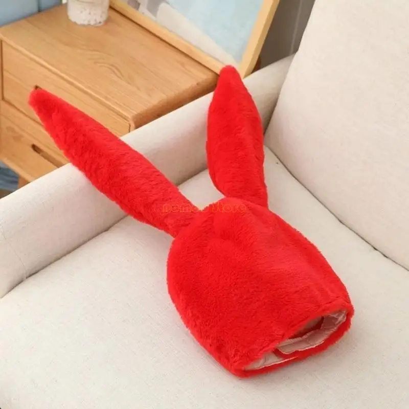 31bf Bunny Posmacka Plush Hat Śliczne na zewnątrz długie uszy kreskówki hood kaptur halloween cosplay impreza