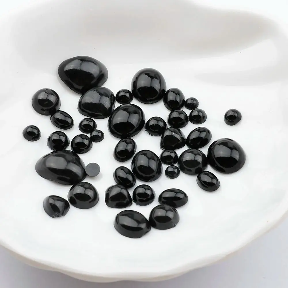 20-500pcs Black DIY Animal Eyeball/Nose Panda Bear Round/Oval Eye/Nose Plastic Safety Handcraft Accessories Animal Eyes