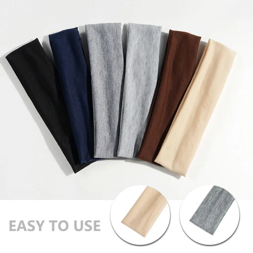 6 قطعة عصابات النساء عدم الانزلاق القطن مطاطا الرياضة العصابات الشعر اليوغا تجريب اكسسوارات سبا عقال رقيقة Headbands للنساء #6