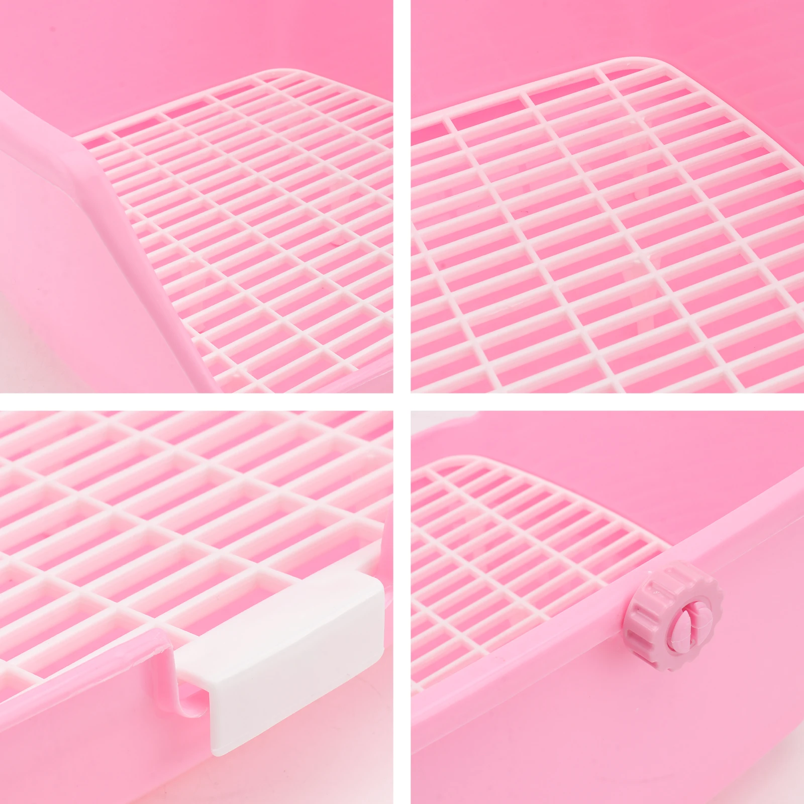 

Superior Quality Rabbit Toilet Pee Basin Portable Pet Bed Pan Pink Plastic Detachable Grids Easy Clean Durable Material Ideal