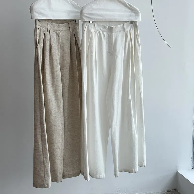 Johnature Einfache Casual Gerade bein Hosen Frauen Neue Lose Bequeme Lange Feste Farbe Volle Länge Breite bein Hosen für Sommer