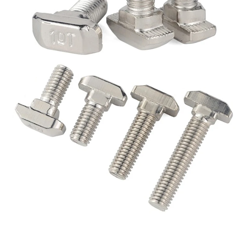 M5 M6 M8 T Hammer Head T Bolt Aluminum Connector T Head Bolts Screws for EU 20/30/40/45 Aluminum Profile T-slot Screw