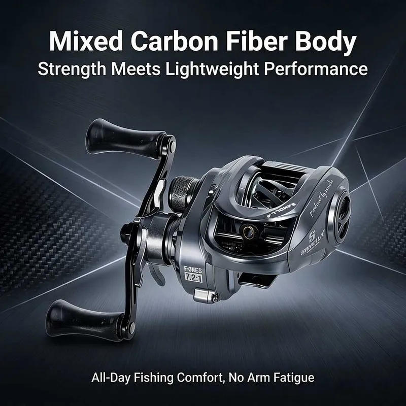 2026 New Fifth Generation Micro Lure Baitcasting Reel Ultra Lightweight Long Range Casting Anti Line Breakage Fishing Reel With