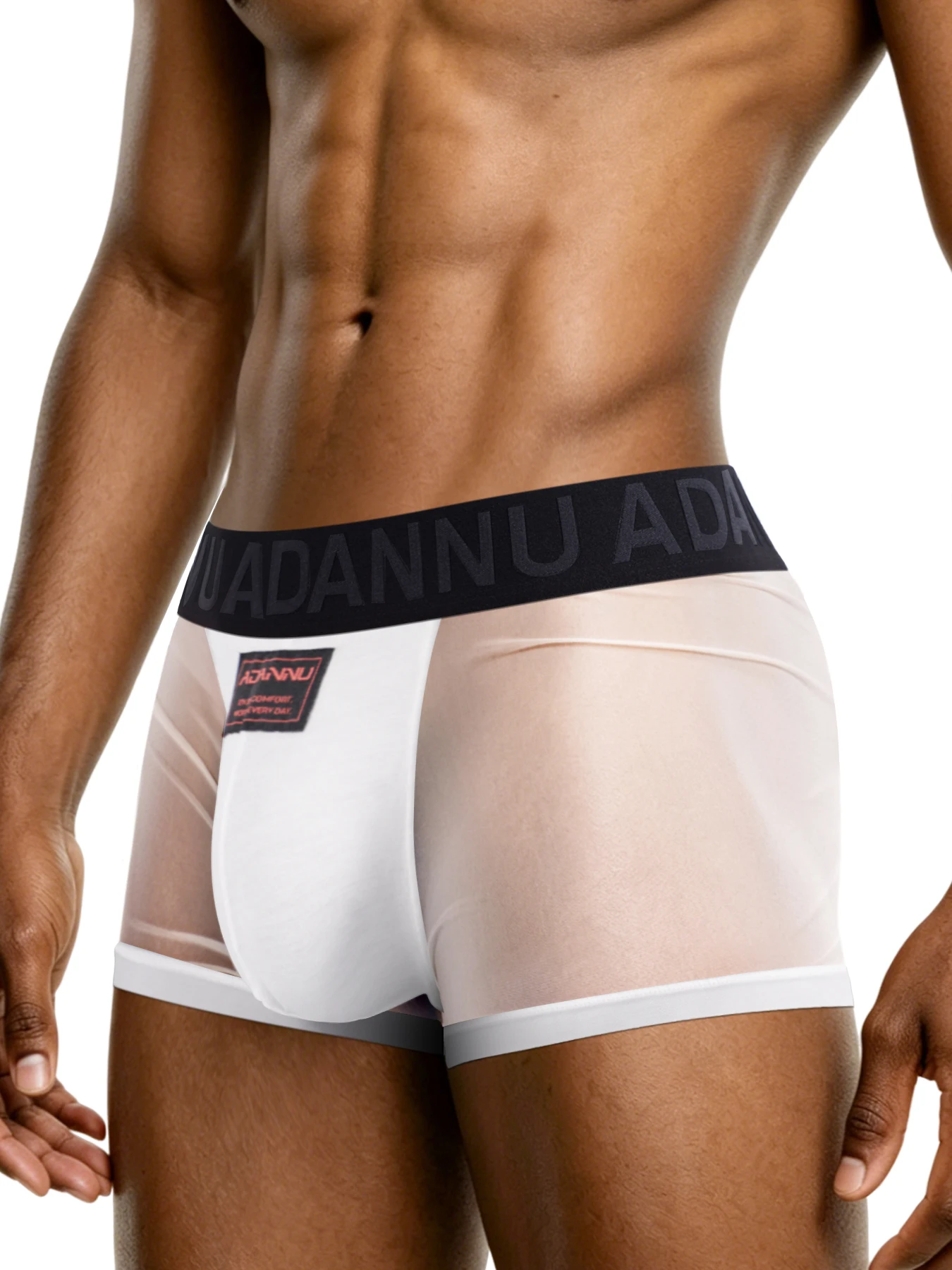 

ADANNU 2026 New 3 Pack Men Ice Silk Seamless Boxer Briefs Ultra Thin Breathable Moisture Wicking Underwear For Daily Sports