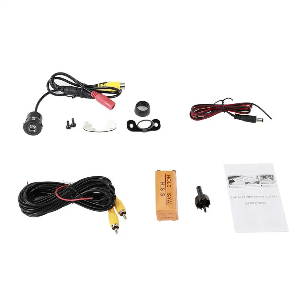 Car Rear View Camera Universal Punching 18.5MM CCD Waterproof 170 Degree HD Reversing Parking Camera