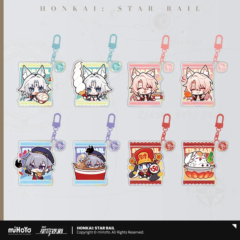 

[Genuine] miHoYo Game Honkai Star Rail Delicious Series Acrylic Emoji Pendant Jiaoqiu Feixiao Pom-Pom Keychain Cosplay Xmas Gift