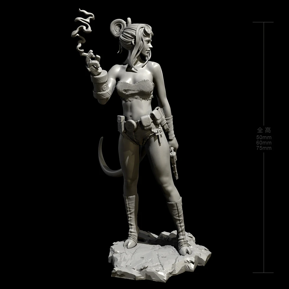 50mm 60mm 75mm Resin model kits figure beauty colorless and self-assembled 3D Printing TD-6625/3D