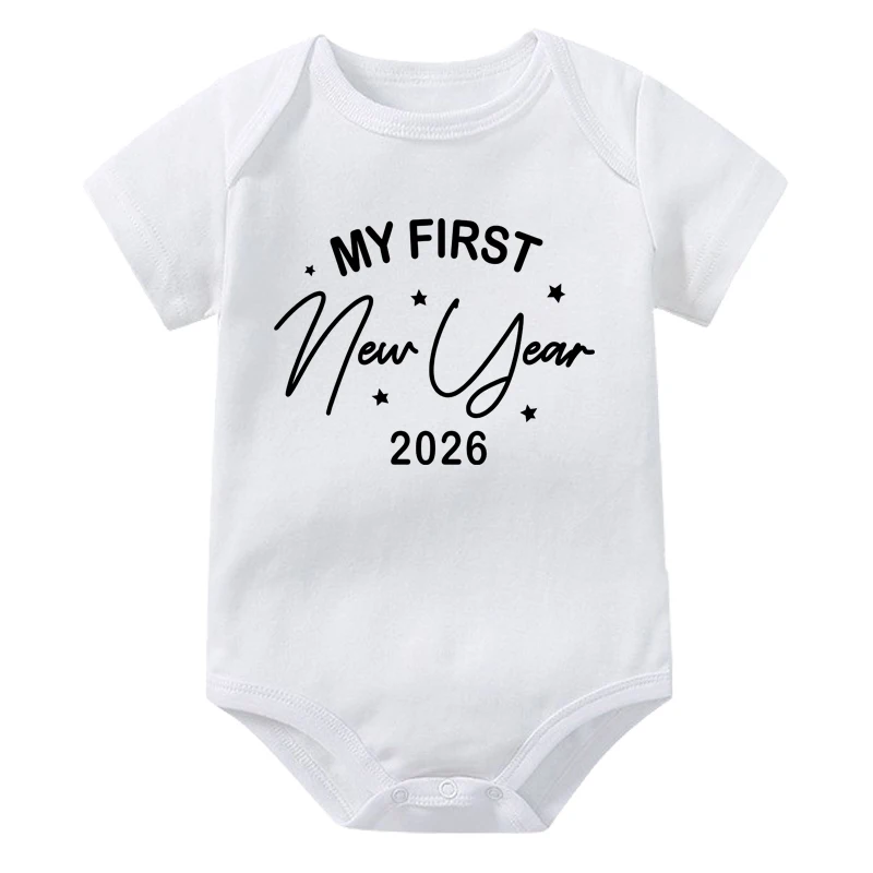 بلدي أول السنة الجديدة 2026 الوليد الطفل السروال القصير قصيرة الأكمام الرضع حللا مرحبا 2026 حفلة طفل الفتيان الفتيات السنة الجديدة روبا الملابس #3