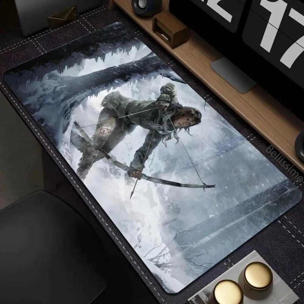 Tomb Raider Lara Croft Pc Decoration Board Gaming Laptops Computer Desks Desktop Accessories Mousepad 900x400 Gamer Rug Hot Pad