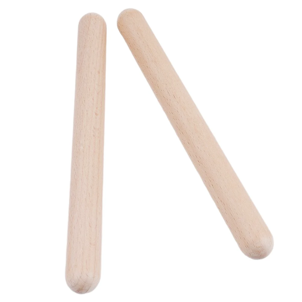 2PCS Classic Claves Rhythm Rods Wooden Drum Rods Classic Claves Percussion Instrument Kid Children Musical Rhythm Learning Parts