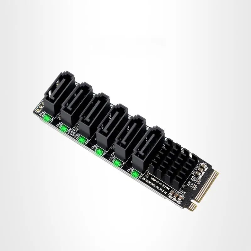 NVME to SATA Expansion Card M.2 to SATA Adapter M2 Connector Internal SSD SATA 3 Port Multiplier NGFF M Key to SATA3 Controller