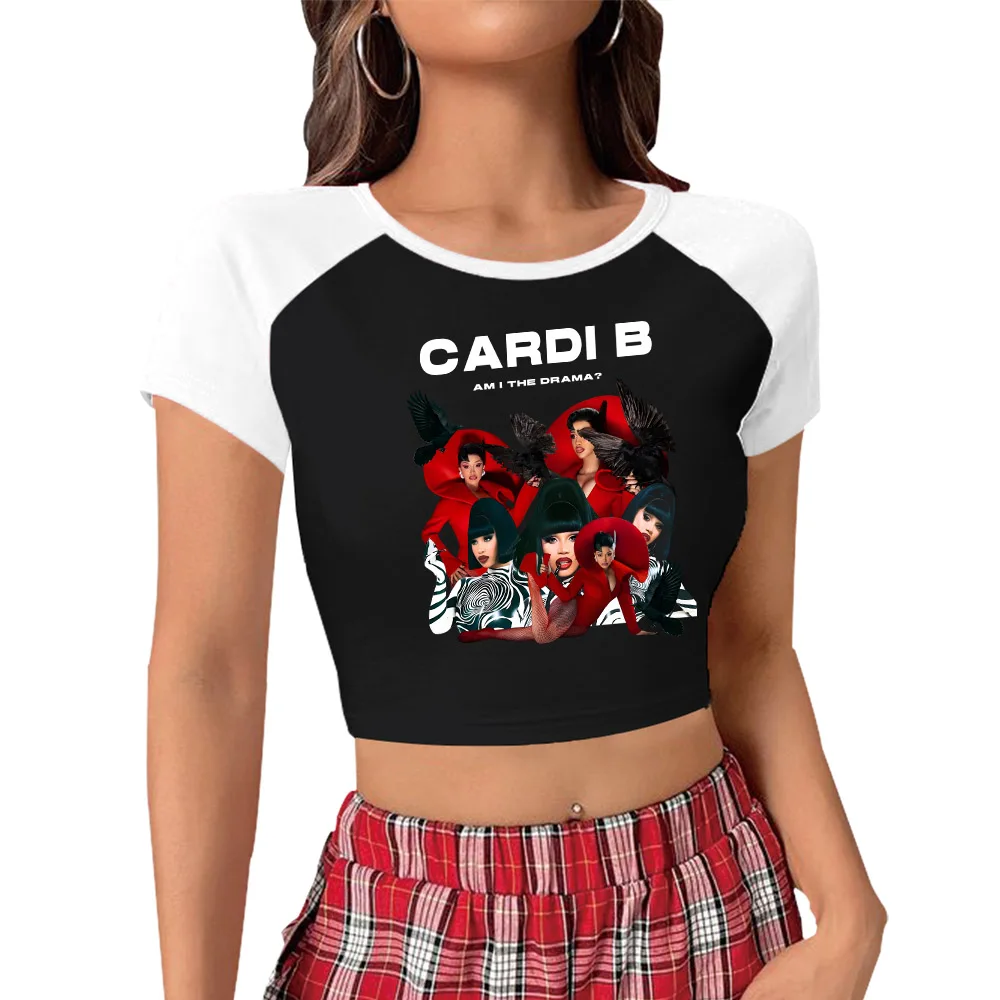 Camiseta Cropped Sexy Cardi B Little Miss Drama Tour 2026 para Fãs - Presente para Meninas