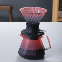 600ml Immersion Dripper Switch Glass Pour Over Coffee Maker, V-Shape Drip Coffee Dripper and Filters,Coffee Set for Perfect Brew