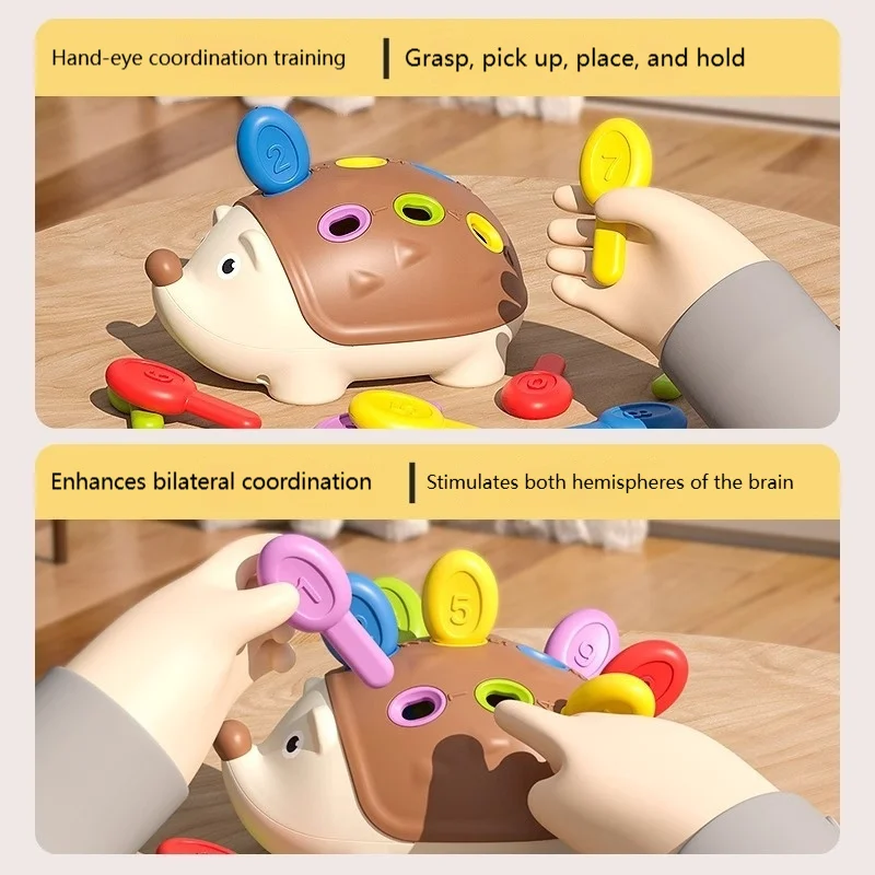 Hedgehog Fine Motor Skill Training Toy Educational Sensory Puzzle Hand Eye Coordination Brain Development Interactive Plaything
