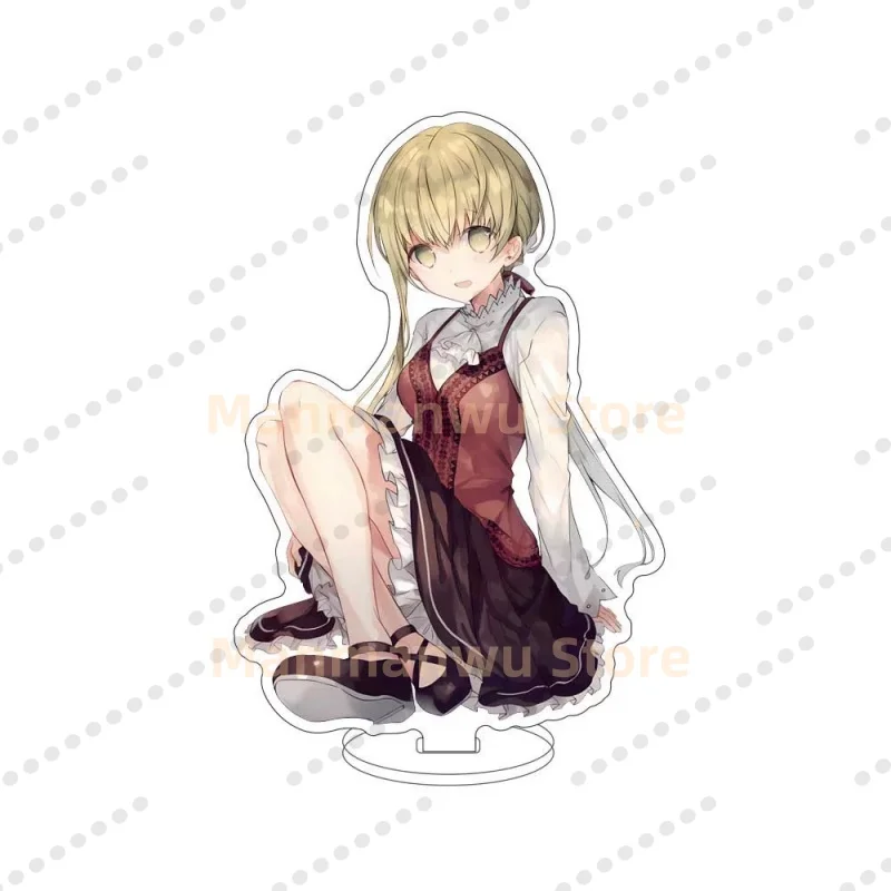 15cm anime branco santo e sacerdote preto acrílico suporte modelo placa decoração originalidade mesa figura exibição fãs presente