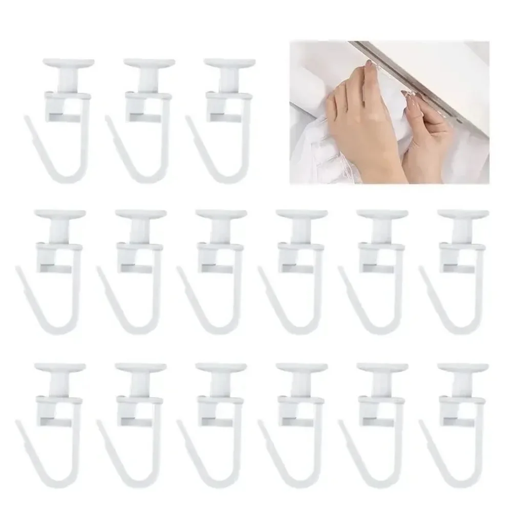 100pcs New Plastic Curtain Track Mute Slider Replacement Folding Curtain Hook White Clip Ring Curtain Parts