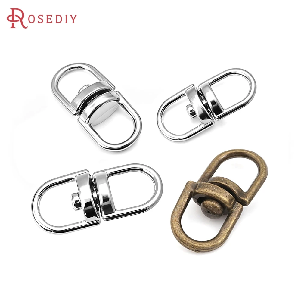 50PCS 14x5MM 16x6.5MM 19x8MM Stainless Steel Color Zinc Alloy Swivel Connectors for Key Ring Diy Jewelry Making Accessories