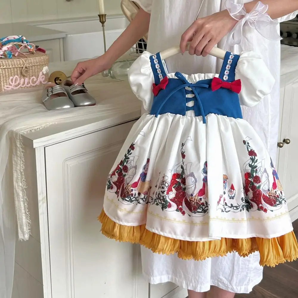 2024 Spanish Girl Lolita Dress Snow White Baby Girls Dresses Summer Birthday Party Cute Children Ball Gown Kids Prom Vestidos